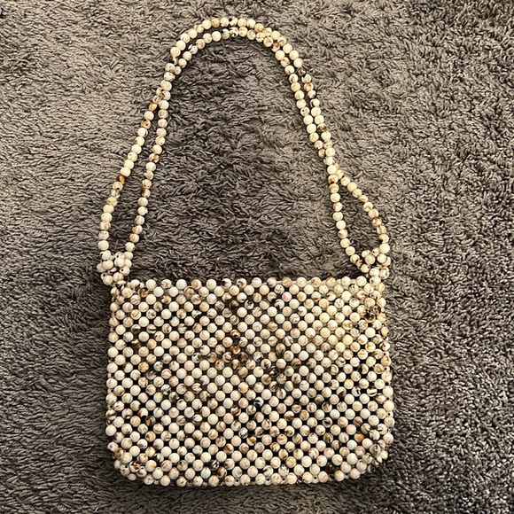 Zara Handbags - Zara Beaded Natural Crossbody bag